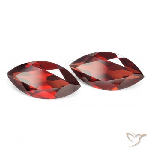 Gemas de Granate piropo Rojo medio natural de 3.89 ct, Marquesa, VVS-VS