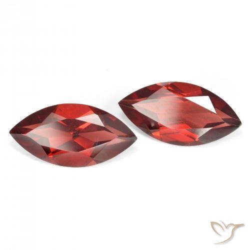Gemas de Granate piropo Rojo medio natural de 3.96 ct, Marquesa, VVS-VS