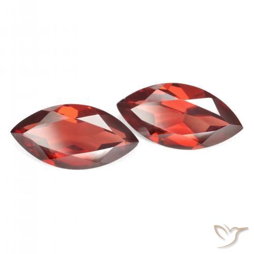 Gemas de Granate piropo Rojo medio natural de 3.93 ct, Marquesa, VVS-VS