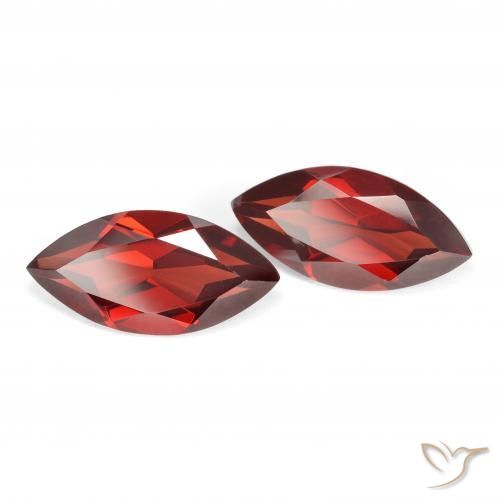 Gemas de Granate piropo Rojo medio natural de 4.17 ct, Marquesa, VVS-VS
