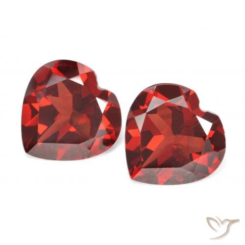 Gemas de granate piropo rojo natural de 3,71 ct, forma de corazón, VVS-VS