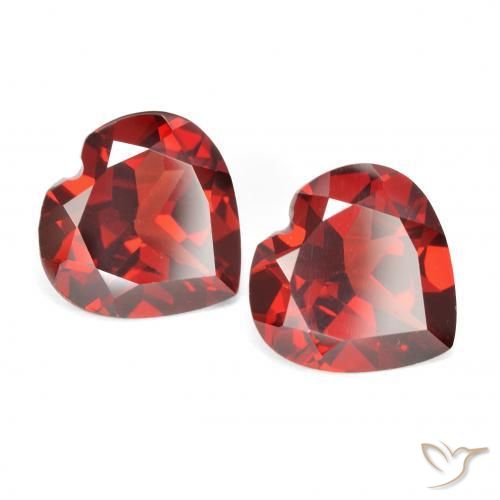 Gemas de granate piropo rojo natural de 3,71 ct, forma de corazón, VVS-VS