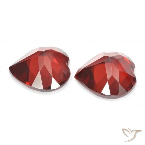 Gemas de granate piropo rojo natural de 3,71 ct, forma de corazón, VVS-VS