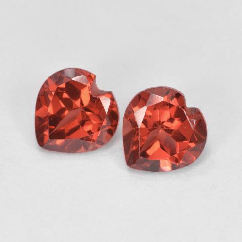 Gemas de granate piropo rojo natural de 1,11 ct, forma de corazón, VVS-VS