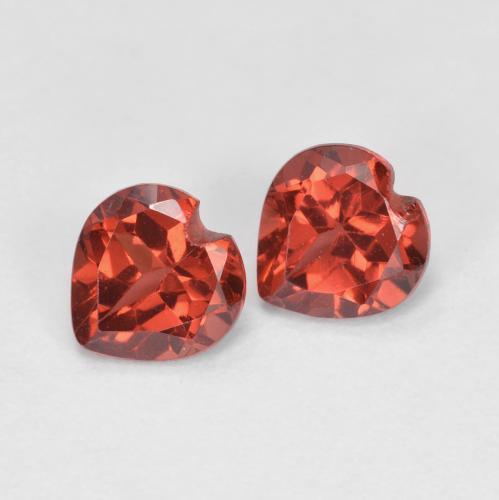 Gemas de granate piropo rojo natural de 1,11 ct, forma de corazón, VVS-VS