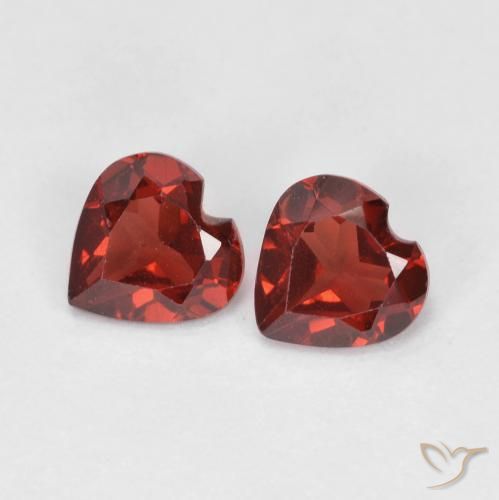 Gemas de Granate piropo Rojo grosella natural de 0.99 ct, Corazón, VVS-VS