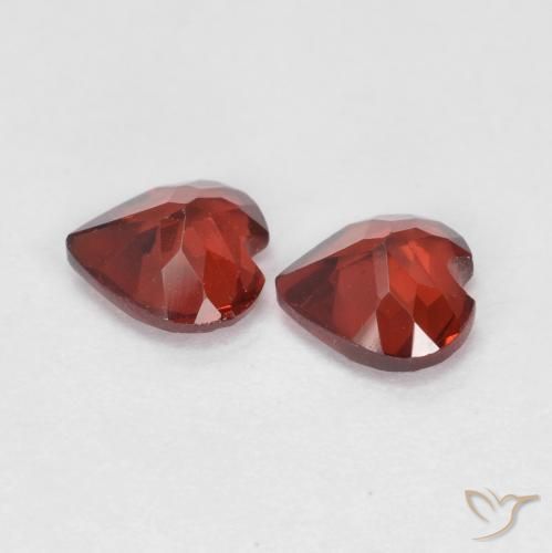 Gemas de Granate piropo Rojo grosella natural de 0.99 ct, Corazón, VVS-VS