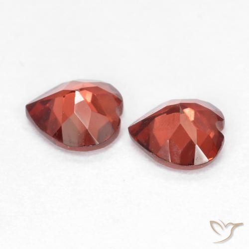 Gemas de Granate piropo Rojo grosella natural de 1.09 ct, Corazón, VVS-VS