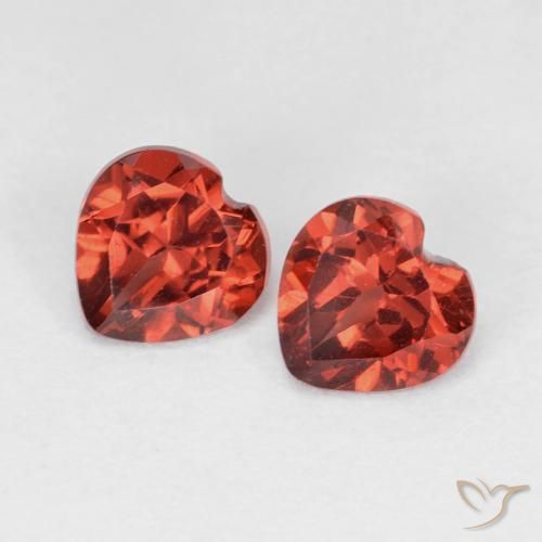 Gemas de Granate piropo Rojo grosella natural de 1.16 ct, Corazón, VVS-VS