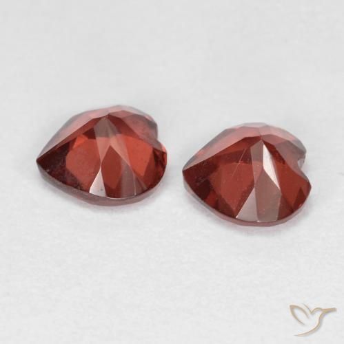 Gemas de Granate piropo Rojo grosella natural de 1.16 ct, Corazón, VVS-VS