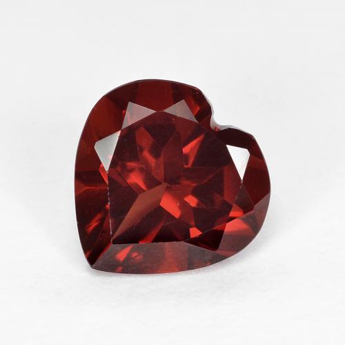 Granate piropo rojo natural de 1,90 ct, forma de corazón, VVS-VS