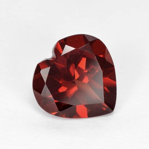 Granate piropo rojo natural de 1,90 ct, forma de corazón, VVS-VS