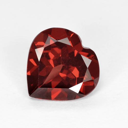 Granate piropo rojo natural de 1,83 ct, forma de corazón, VVS-VS
