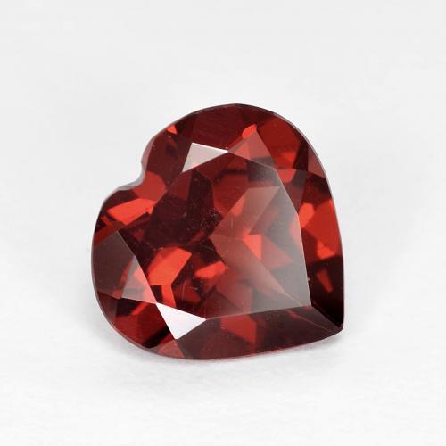 Granate piropo rojo natural de 1,83 ct, forma de corazón, VVS-VS