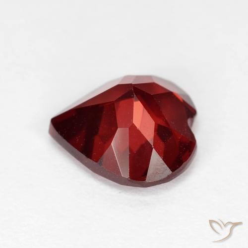 Granate piropo rojo natural de 1,92 ct, forma de corazón, VVS