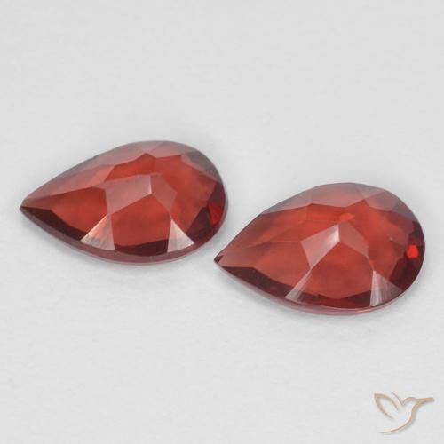 Gemas de Granate piropo Rojo sangre intenso natural de 1.18 ct, En forma de pera, VVS-VS