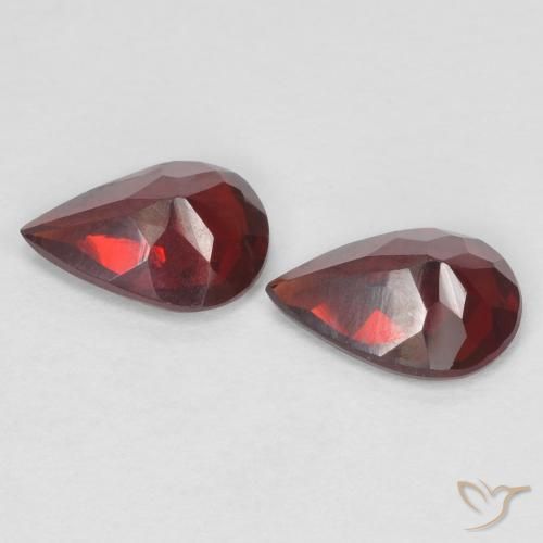 Gemas de Granate piropo Rojo oscuro natural de 1.23 ct, En forma de pera, VVS-VS