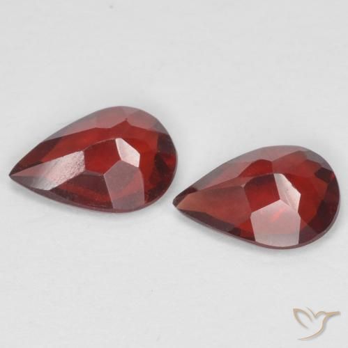 Gemas de Granate piropo Rojo oscuro natural de 1.23 ct, En forma de pera, VVS-VS
