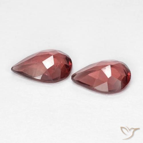 Gemas de Granate piropo Rojo escarlata intenso natural de 1.22 ct, En forma de pera, VS