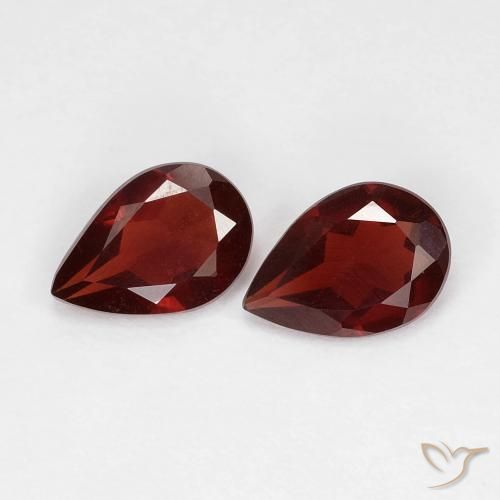 Gemas de granate piropo rojo natural de 1,21 ct, en forma de pera, VVS-VS