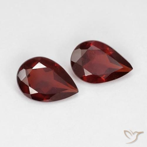 Gemas de granate piropo rojo natural de 1,21 ct, en forma de pera, VVS-VS
