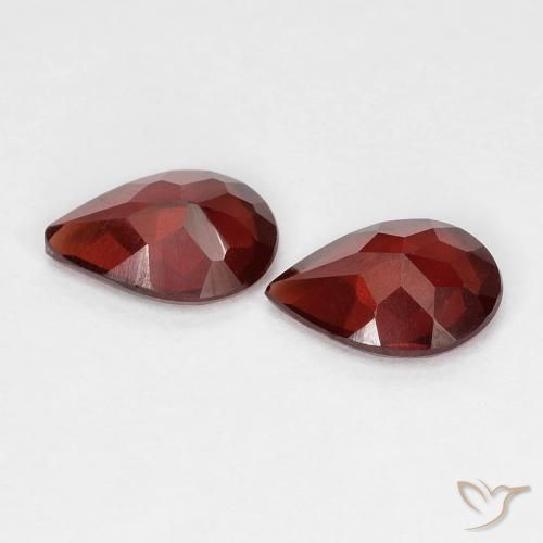 Gemas de granate piropo rojo natural de 1,21 ct, en forma de pera, VVS-VS