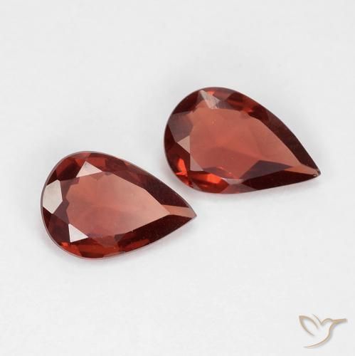 Gemas de Granate piropo Rojo escarlata intenso natural de 1.14 ct, En forma de pera, VVS-VS