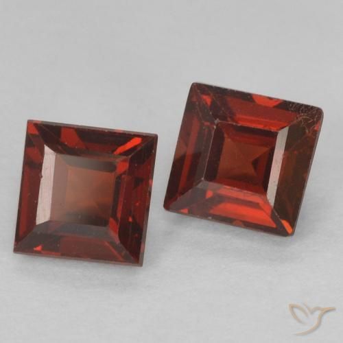 Gemas de Granate piropo Rojo sangría natural de 1.08 ct, Cuadrado, VS