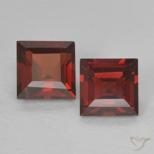 Gemas de granate piropo rojo natural de 0,91 ct, cuadrado, VVS-VS
