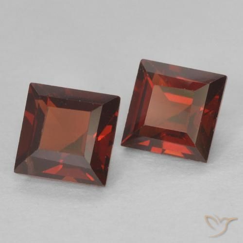 Gemas de granate piropo rojo natural de 0,91 ct, cuadrado, VVS-VS
