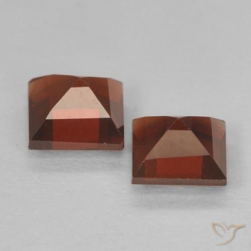 Gemas de granate piropo rojo natural de 0,91 ct, cuadrado, VVS-VS