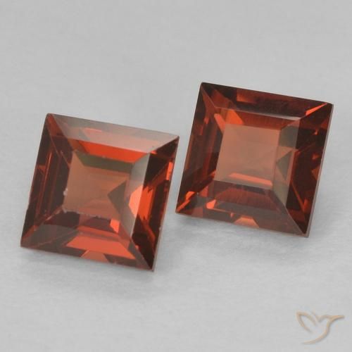 Gemas de Granate piropo Rojo claro natural de 1.06 ct, Cuadrado, VS