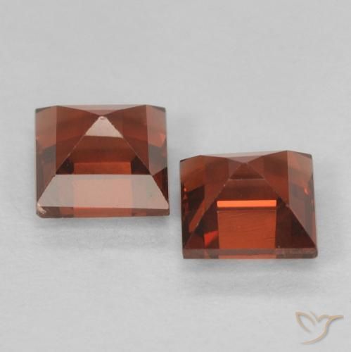 Gemas de Granate piropo Rojo claro natural de 1.06 ct, Cuadrado, VS