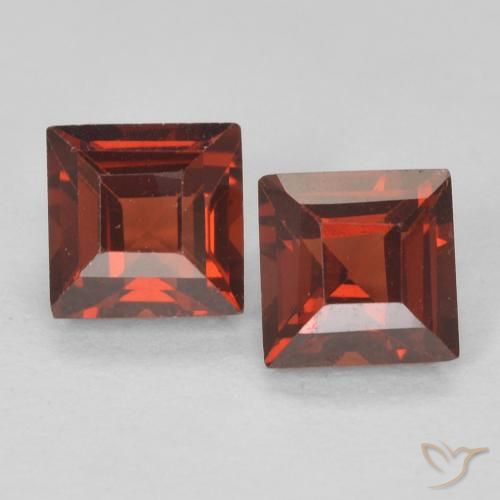 0.96ctw Natural Rojo grosella Granate piropo, Cuadrado, VVS-VS
