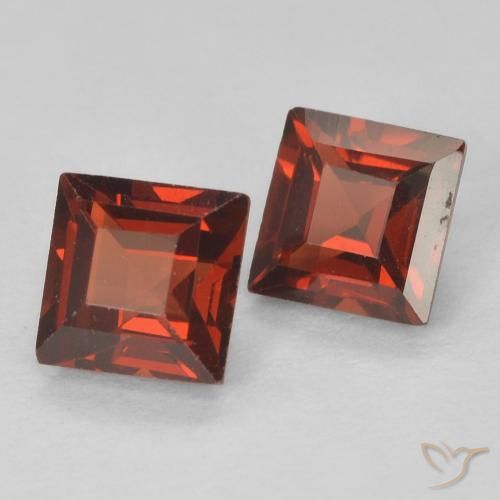 Gemas de Granate piropo Rojo grosella natural de 0.96 ct, Cuadrado, VVS-VS