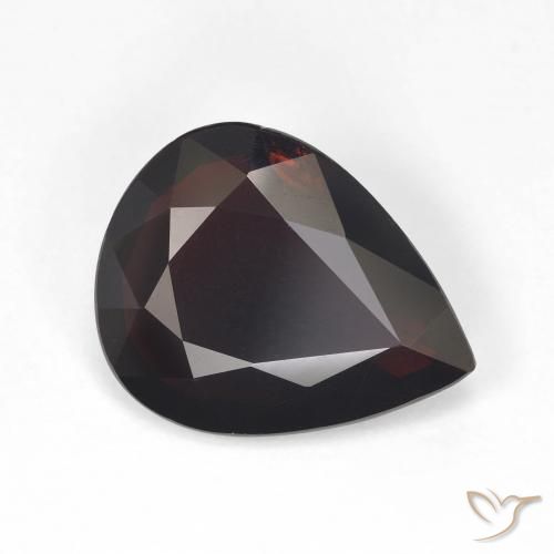 Granate piropo Rojo caoba natural de 4.28 ct, En forma de pera, VVS