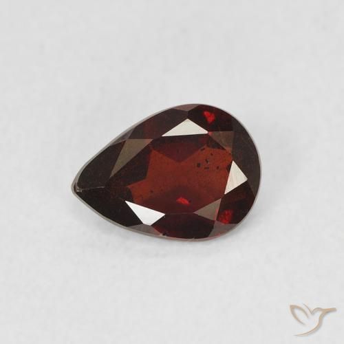 0.65ct Natural Rojo oscuro Granate piropo, En forma de pera, VS