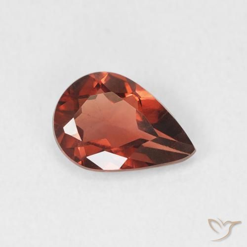 Granate piropo Rojo escarlata intenso natural de 0.71 ct, En forma de pera, VS