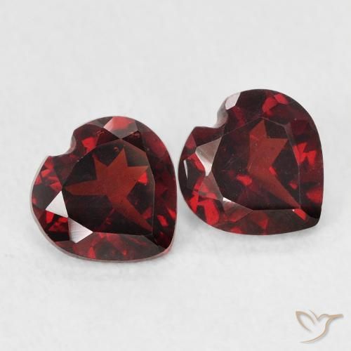 Gemas de Granate piropo Rojo oscuro natural de 1.15 ct, Corazón, VS