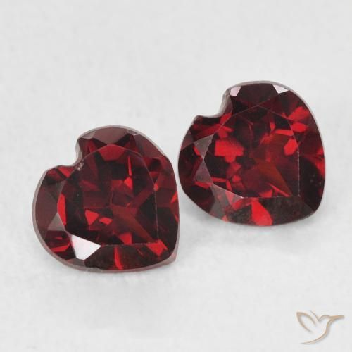 Gemas de Granate piropo Rojo oscuro natural de 1.18 ct, Corazón, VS