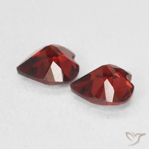 Gemas de Granate piropo Rojo grosella natural de 1.00 ct, Corazón, VS
