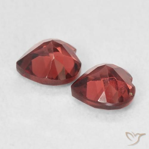 Gemas de Granate piropo Rojo escarlata intenso natural de 1.23 ct, Corazón, VS