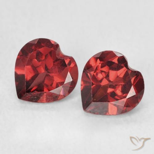 1.30ctw Natural Rojo escarlata intenso Granate piropo, Corazón, VS