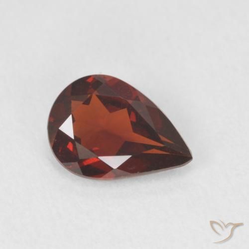 Granate piropo Rojo sangría natural de 0.73 ct, En forma de pera, VVS-VS
