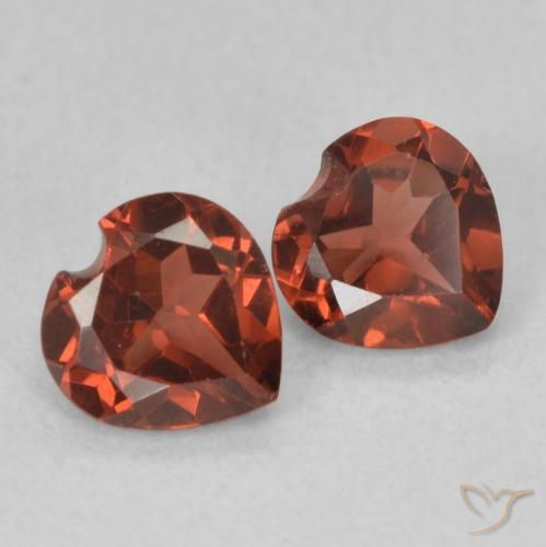 Gemas de Granate piropo Rojo rosado natural de 1.12 ct, Corazón, VVS-VS