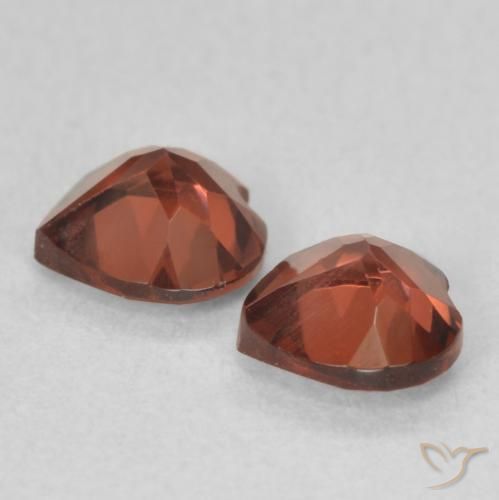 Gemas de Granate piropo Rojo rosado natural de 1.12 ct, Corazón, VVS-VS