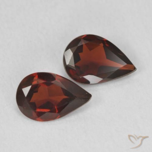 Gemas de Granate piropo Rojo oscuro natural de 1.15 ct, En forma de pera, VVS-VS