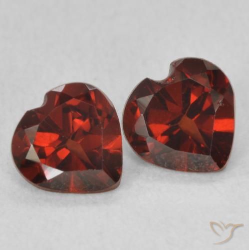 Gemas de Granate piropo Rojo grosella natural de 1.11 ct, Corazón, VVS-VS