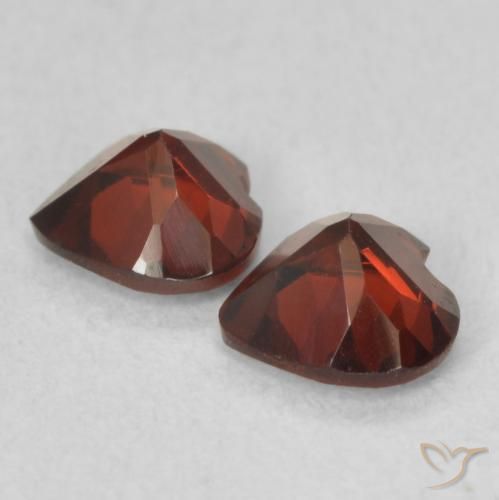 Gemas de Granate piropo Rojo grosella natural de 1.11 ct, Corazón, VVS-VS