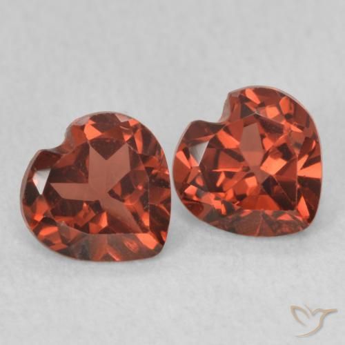 Gemas de Granate piropo Rojo claro natural de 1.11 ct, Corazón, VVS-VS